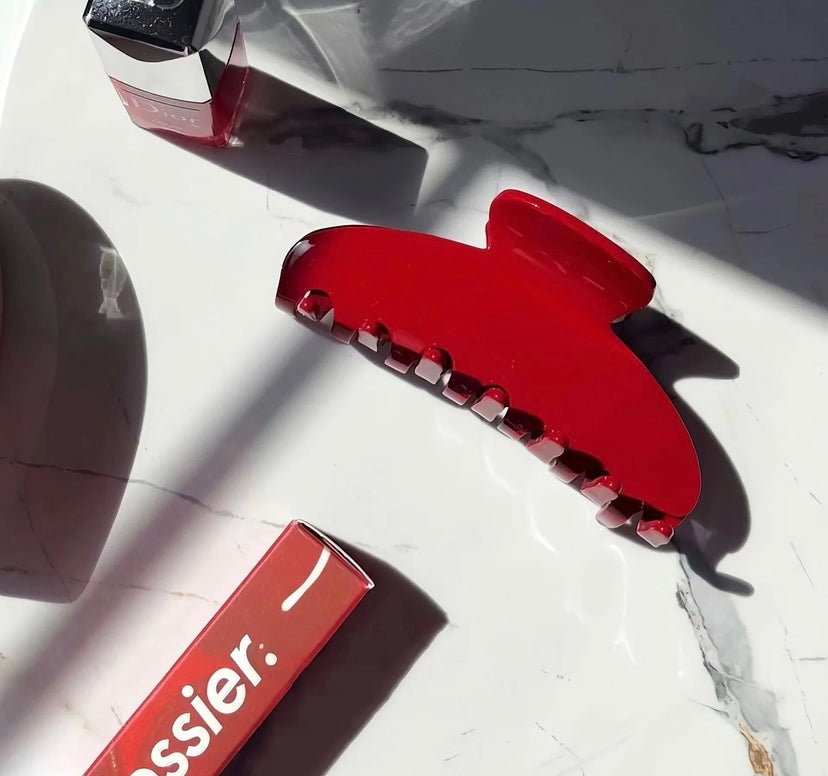 Cherry Red Claw Clip