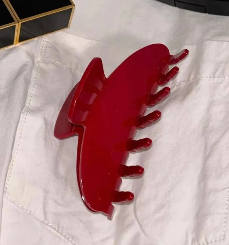 Cherry Red Claw Clip