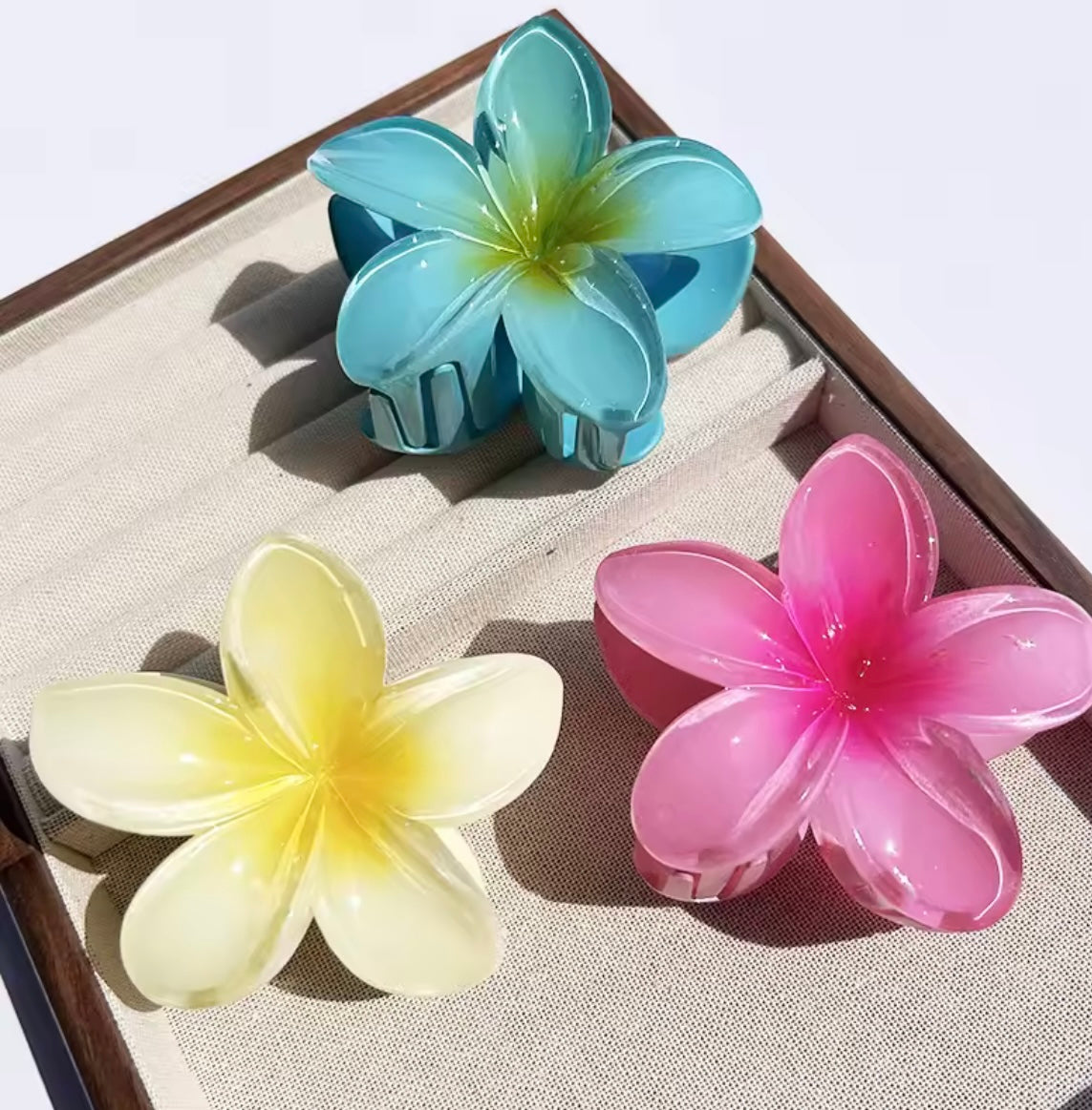 Sunset Hibiscus Claw Clips